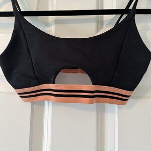 Olympia black and pink sports bra size M with peep hole